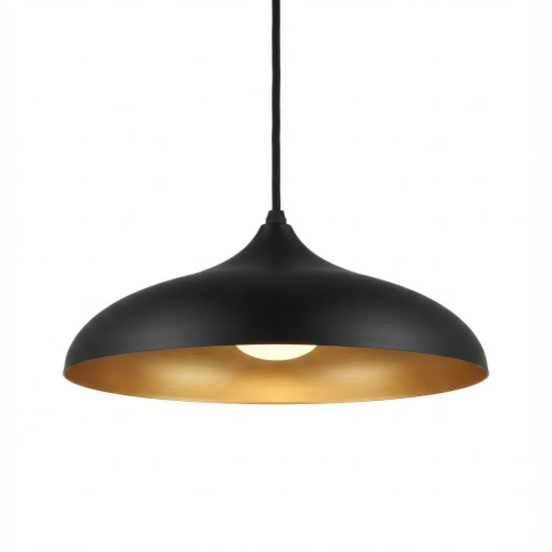 13-Inch Black & Gold Modern Pendant Light for Room Decor — image 3