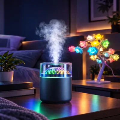 2-in-1 Mini Air Humidifier with RGB LED Light | USB Ultrasonic Cool Mist Diffuser for Bedroom & Car — image 2