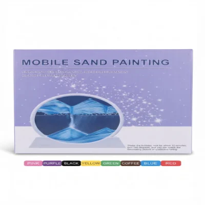 360-Degree Rotating Dynamic Liquid Sand Art Picture - Round Glass Quicksand Painting Desktop Decor Toy — image 2