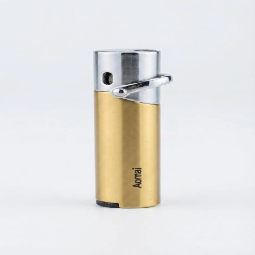Aomai Premium Golden Metal Pocket Lighter | Refillable Luxury Cigarette Lighter — ছবি 2