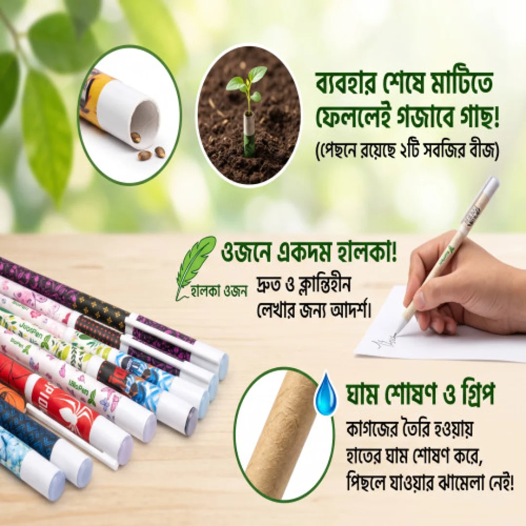 Bio-Pen Eco-Friendly Paper Pens with Cute Patterns 25Pices — ছবি 3