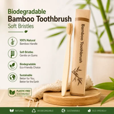 Biodegradable Bamboo Toothbrush – Eco-Friendly Natural Toothbrush — image 1