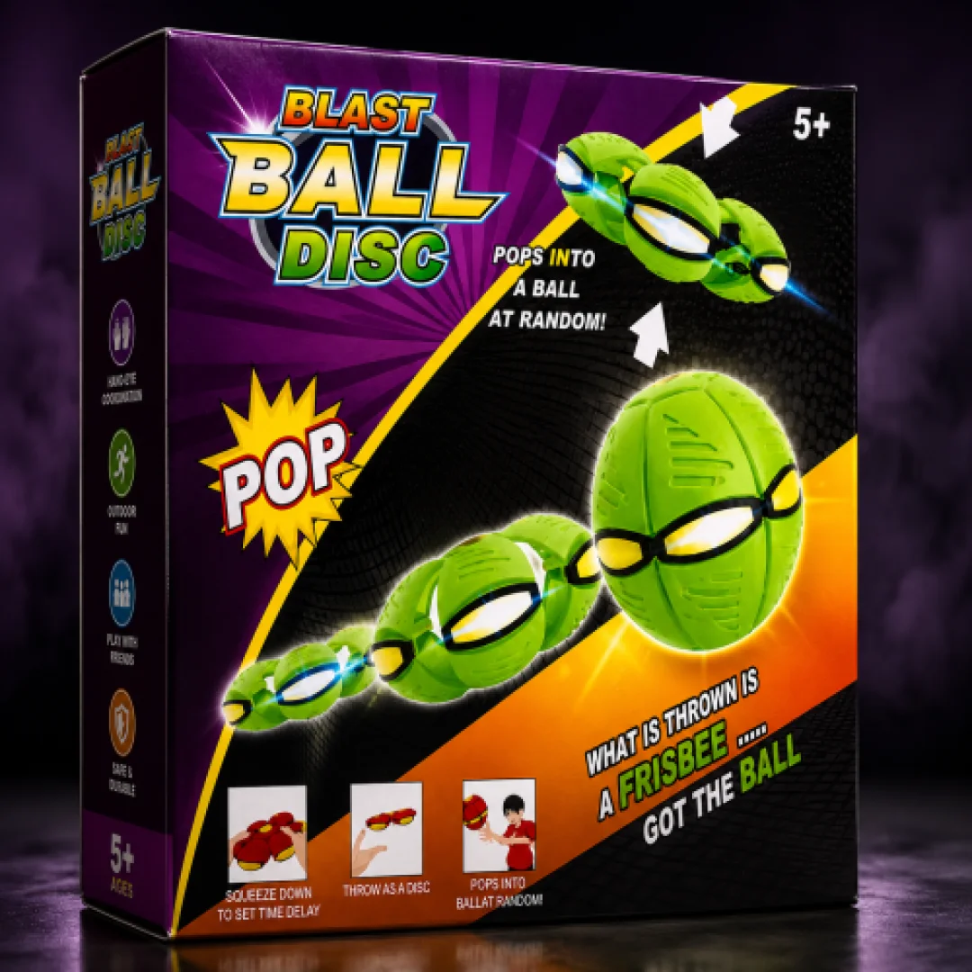 Blast Ball Disc Pop Toy for Kids | Transforming Flying Frisbee Ball | Outdoor Fun — ছবি 3