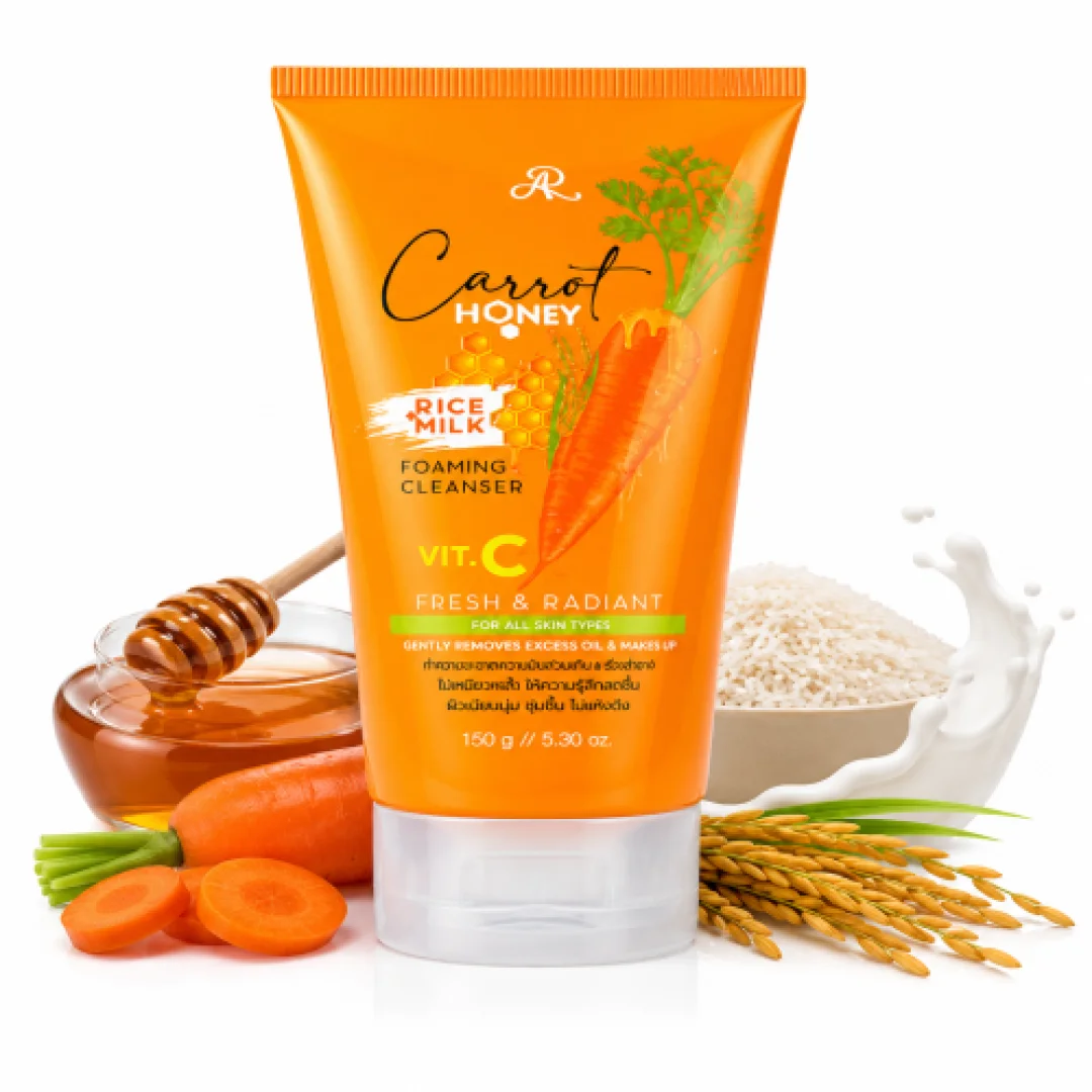 Carrot Honey Rice Milk Foaming Cleanser Vitamin C 150g — image 3