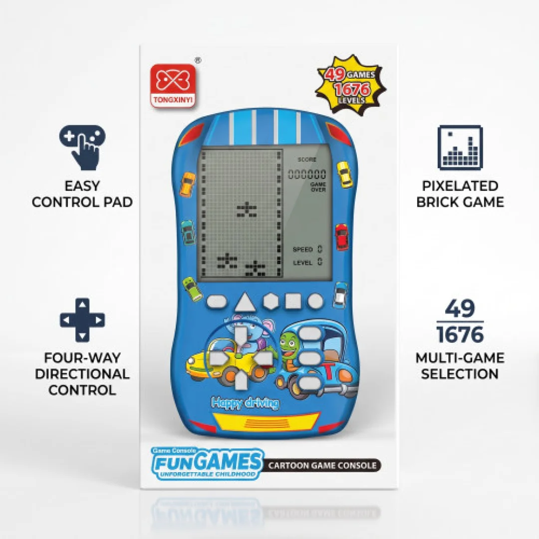 Cartoon Car Style Handheld Brick Game Console – 49 in 1 Classic Retro Video Game Player for Kids — ছবি 3