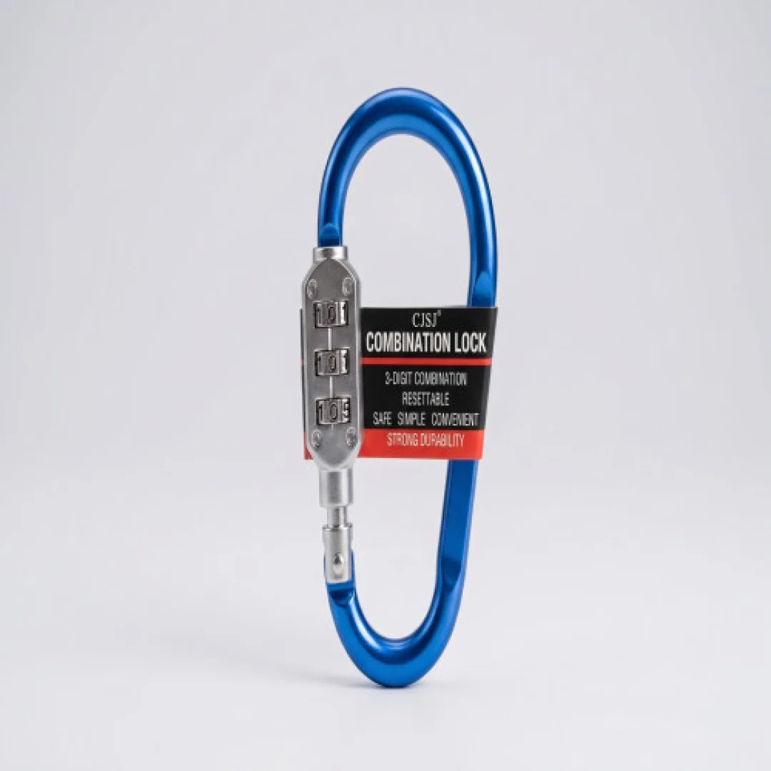 CJSJ 3-Digit Resettable Carabiner Combination Lock for Backpack & Luggage (Small) — image 2