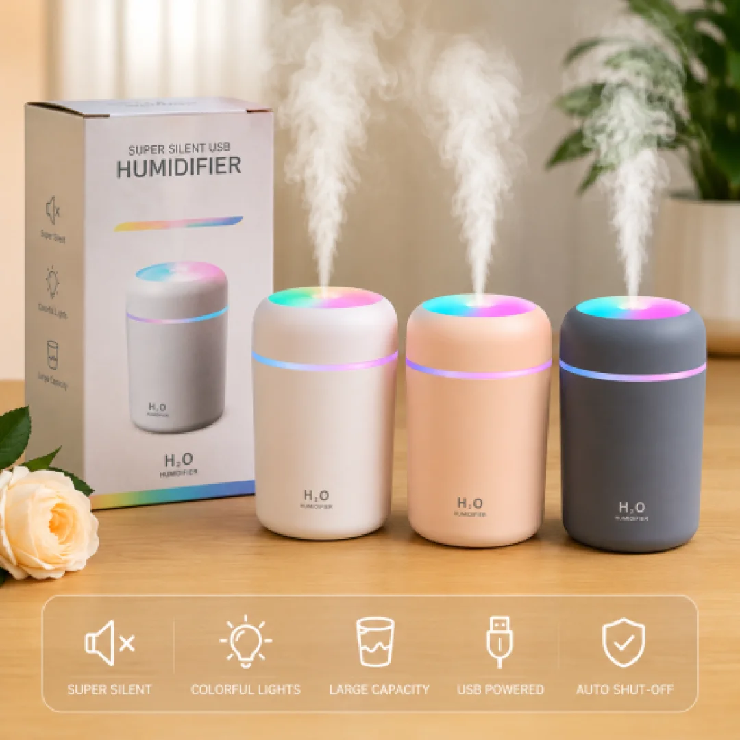 CM-9S Mini USB Humidifier 300ml Cool Mist Air with Colorful LED Light — ছবি 3
