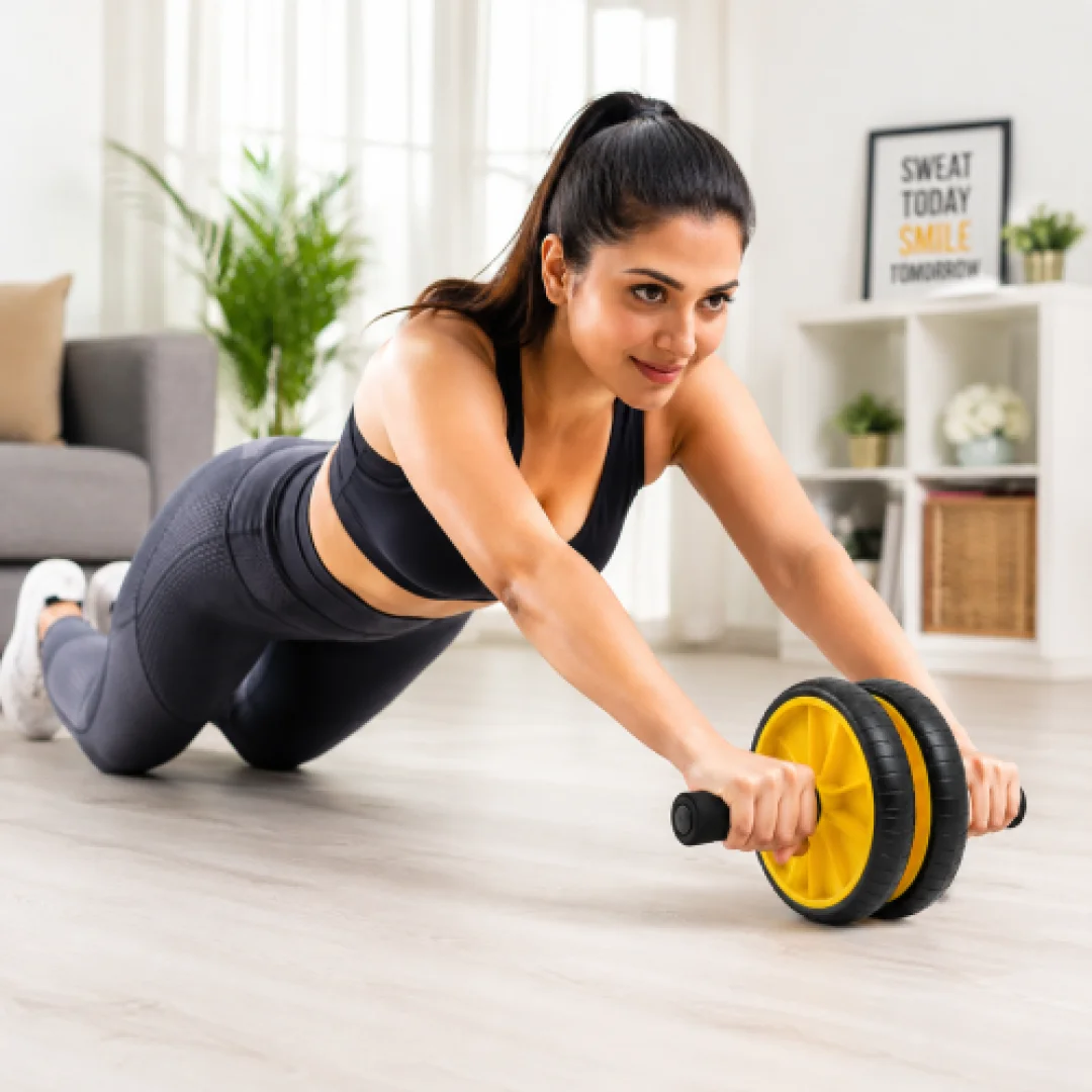 Dual Wheel AB Roller Exercise Wheel with for Home Gym Fitness — ছবি 3