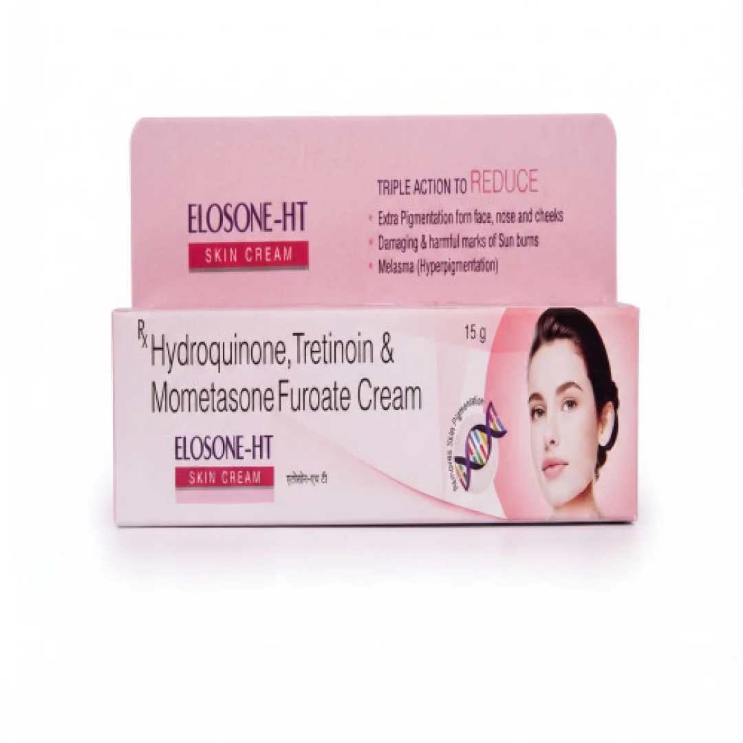 Elosone-HT Skin Cream - 15g | Hydroquinone, Tretinoin & Mometasone Furoate Cream for Melasma & Pigmentation Treatment