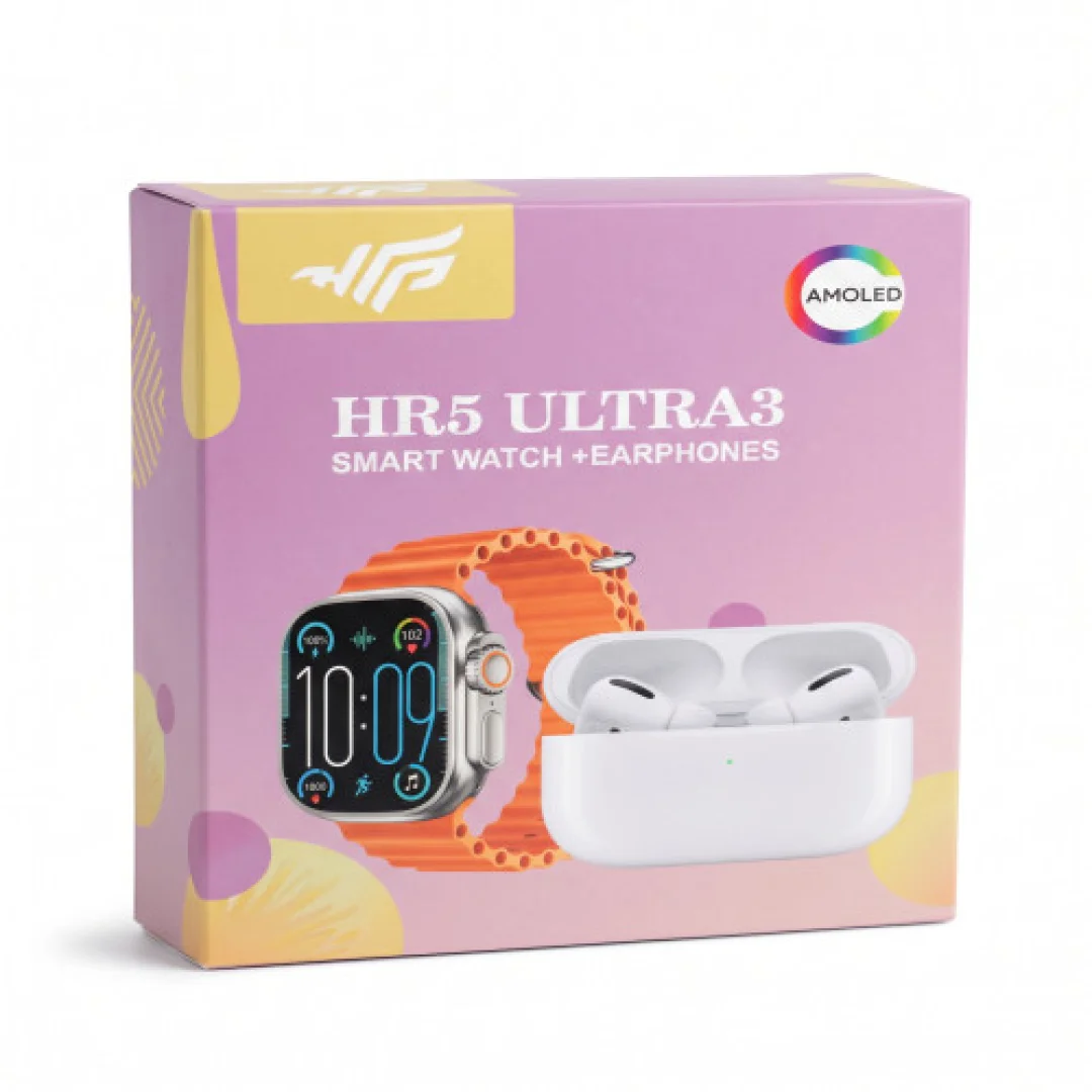 HR5 ULTRA3 AMOLED Smart Watch + Wireless Earbuds Combo Set — image 2