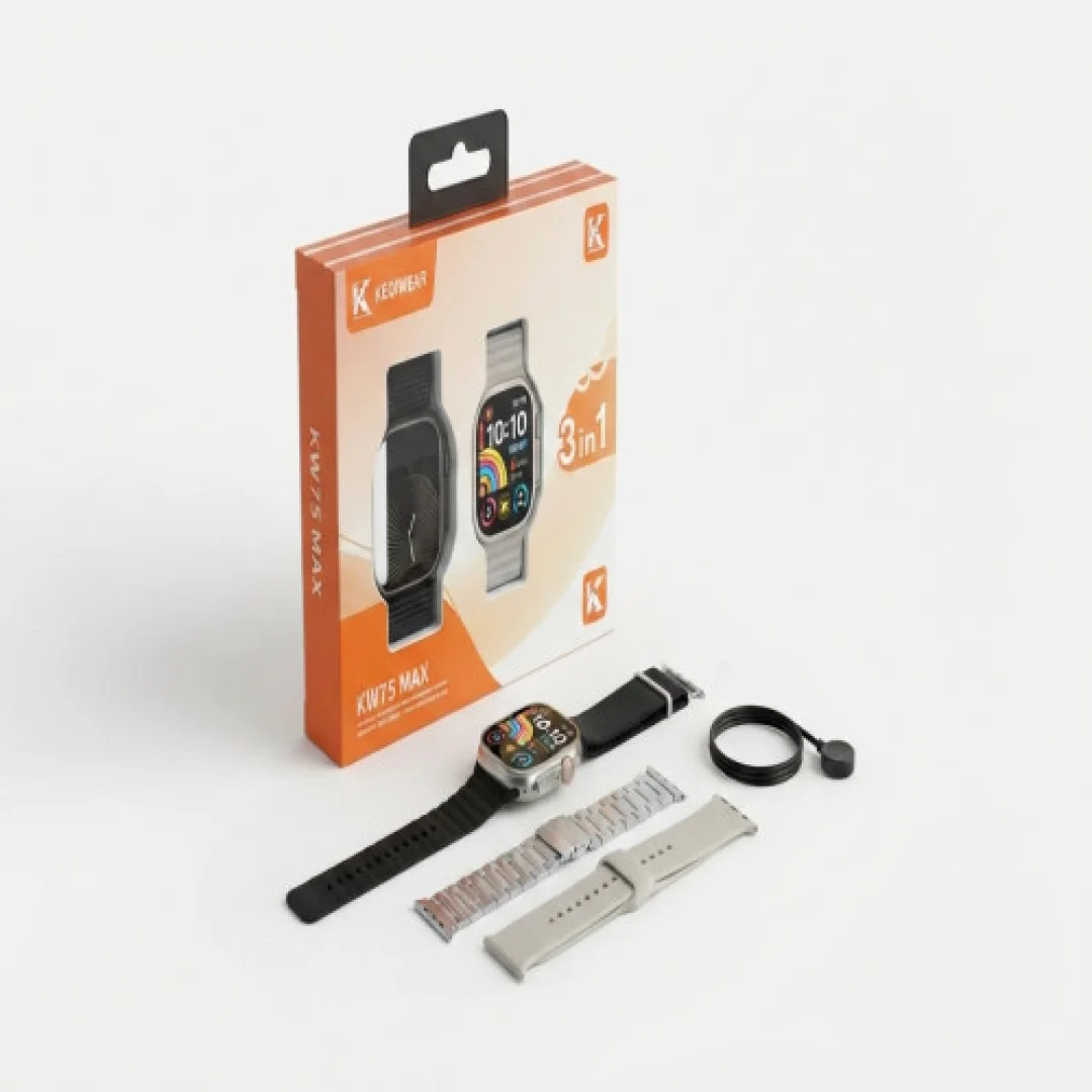 Keqiwear KW75 Max 3-in-1 Smartwatch with 3 Straps