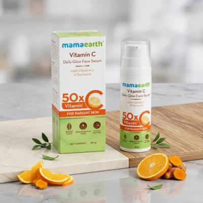 Mamaearth Vitamin C Daily Glow Face Serum with Vitamin C & Turmeric (30ml) — ছবি 3