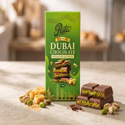 Original Dubai Chocolate 100g – Pista Kunafa Milk Chocolate Bar — image 1