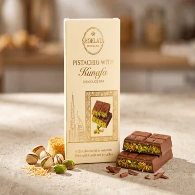 Original Shoklata Chocolate Bar – Crispy Kunafa & Pistachio Middle Eastern Dessert — image 1