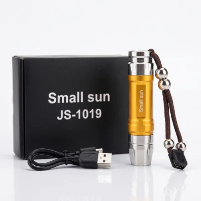 Small Sun JS 1019 Portable USB Rechargeable Mini LED Torch Light Pocket Flashlight with Lanyard — image 3