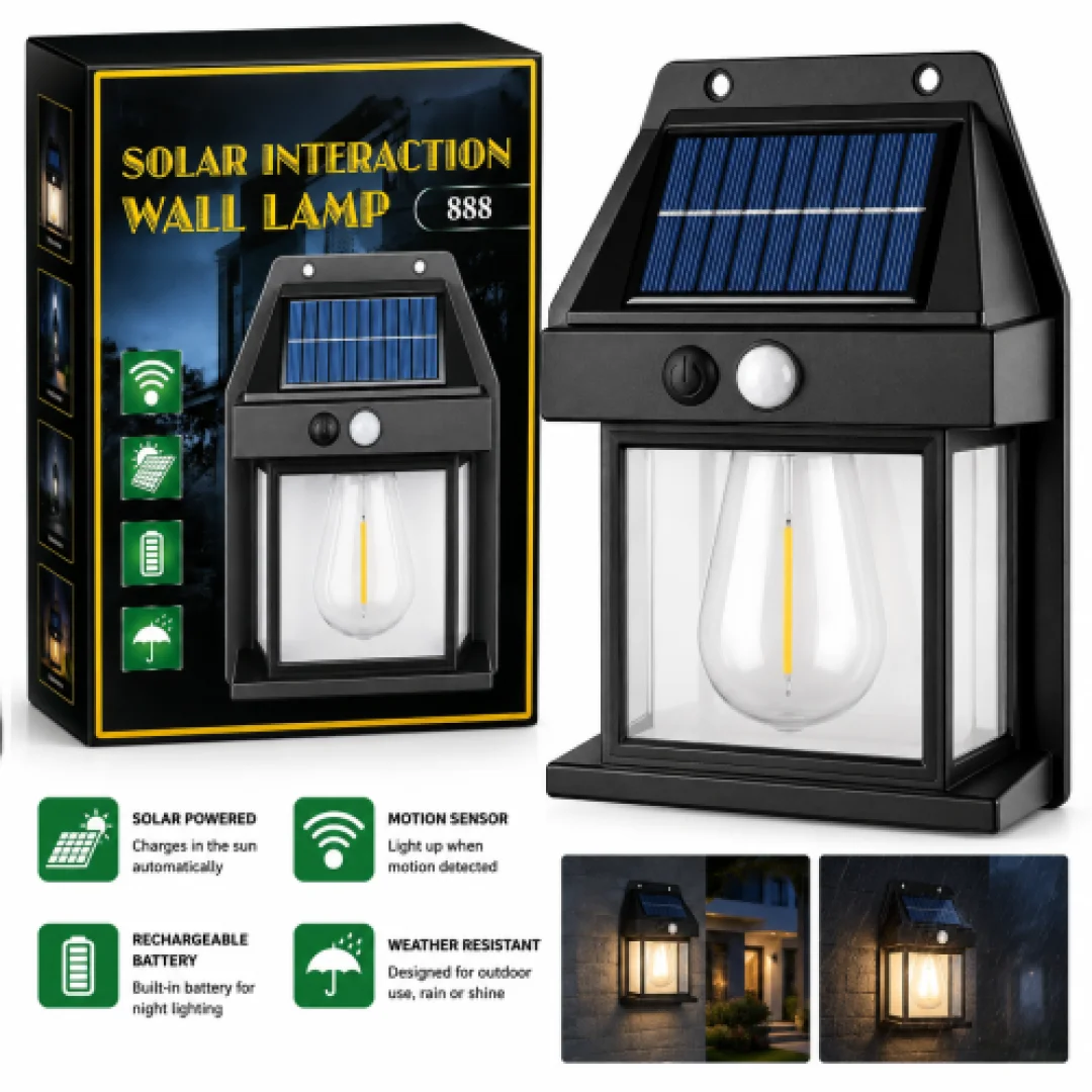 Solar Interaction Wall Lamp 888 – Solar Powered Outdoor LED Light