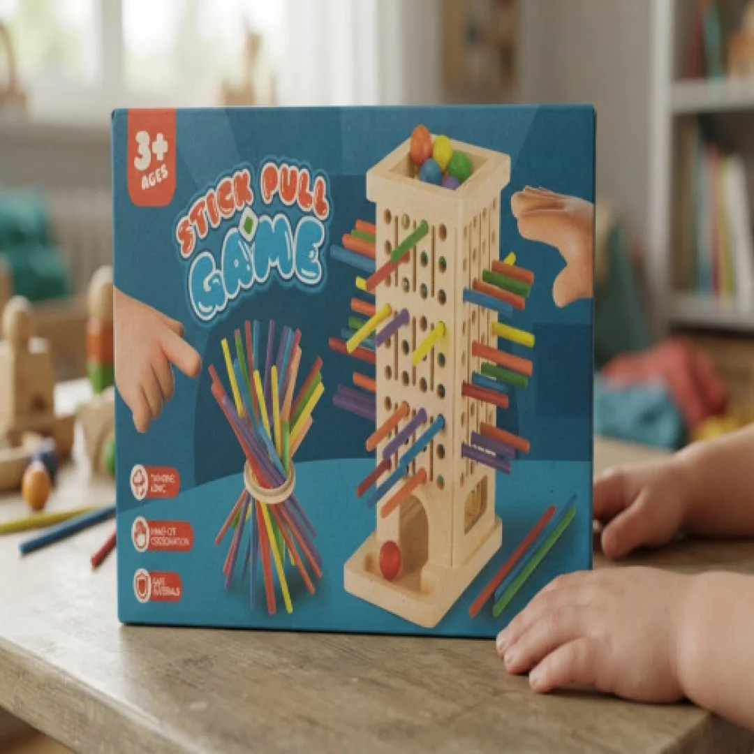 Stick Pull Game Wooden Toy for Kids with Thinking Logic and Hand-Eye Coordination Development — ছবি 3