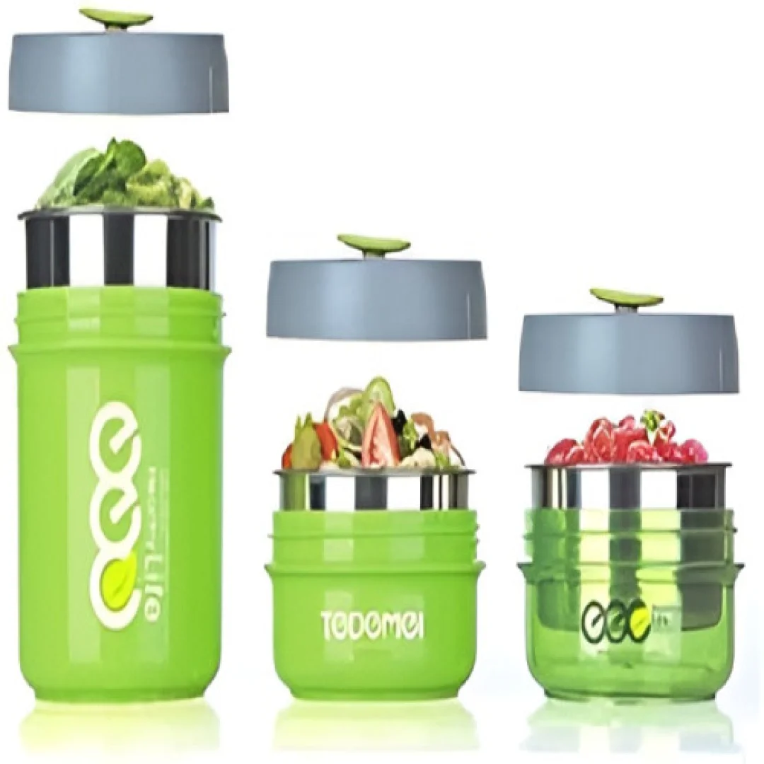 Tedemei 3-in-1 BPA-Free, Stainless Steel Insulated Vacuum Seal Leak Proof Lunch Box 860 ml (Green) — ছবি 2