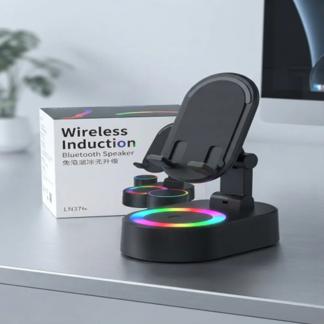 Wireless Induction Charging Bluetooth Speaker with RGB Light and Phone Stand (ZJ-016) — image 3