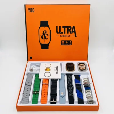 Y80 Ultra Smartwatch 8+1 Mega Combo Gift Set - 8 Straps & Protective Case — image 2
