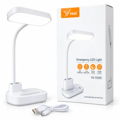 YAGE YG-T031C Rechargeable Emergency LED Desk Light with Flexible Neck & Touch Dimmer — image 1