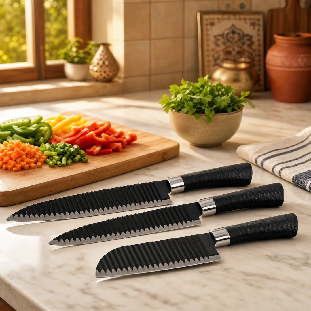 6-Piece Kitchen Knife Set — 4 Knives, Scissor, Ceramic Peeler