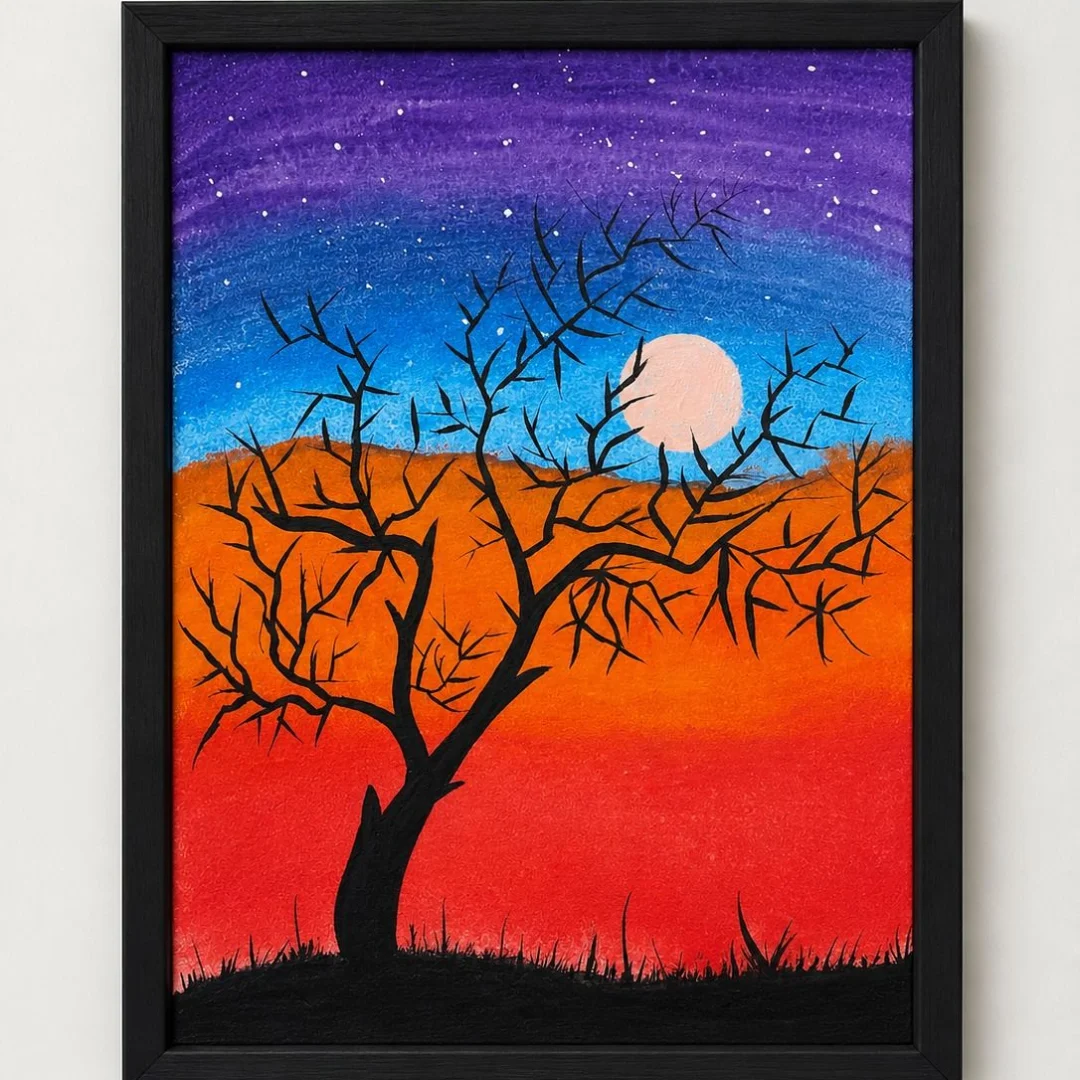 Mystical Evening Hand-Painted Hook Art
