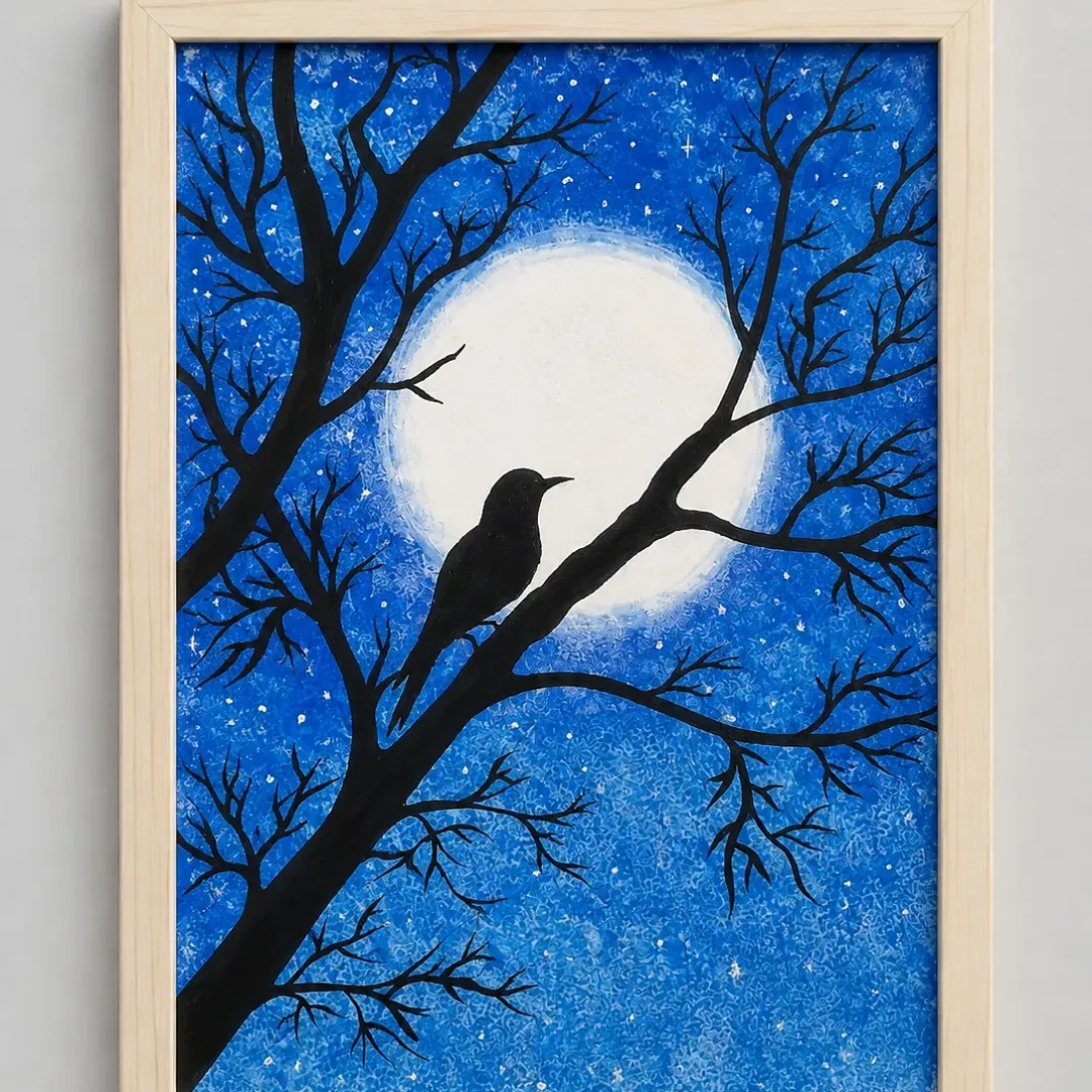 Starry Night Bird Hand Painting
