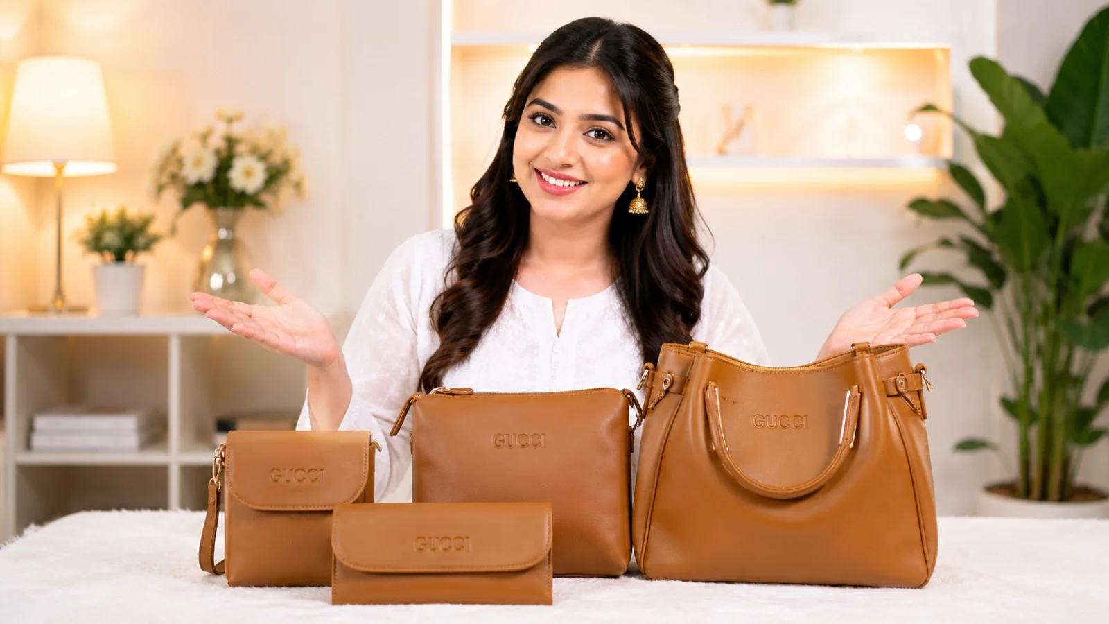 4-in-1  Ladies Bag Set (Brown) — ছবি 2