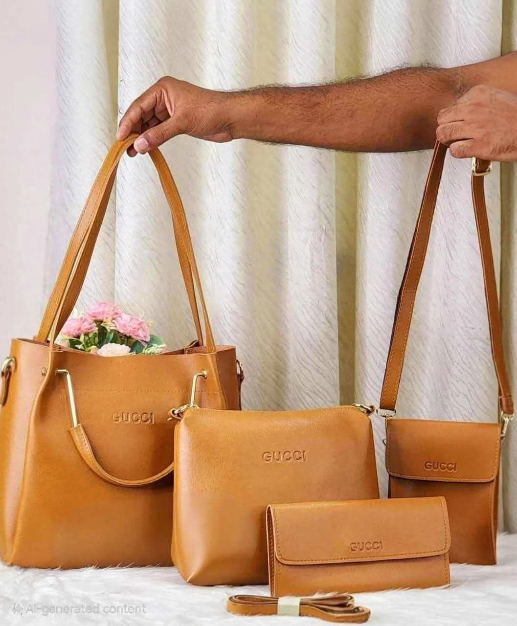 4-in-1  Ladies Bag Set (Brown)