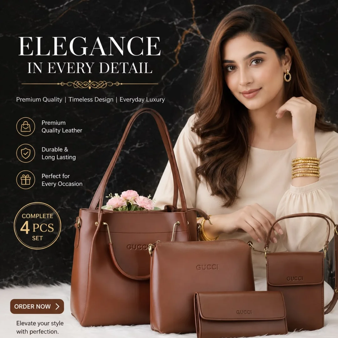 4-in-1 Ladies Bag Set (Coffee (
