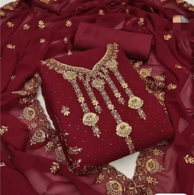 জর্জেট থ্রি পিস — image 9