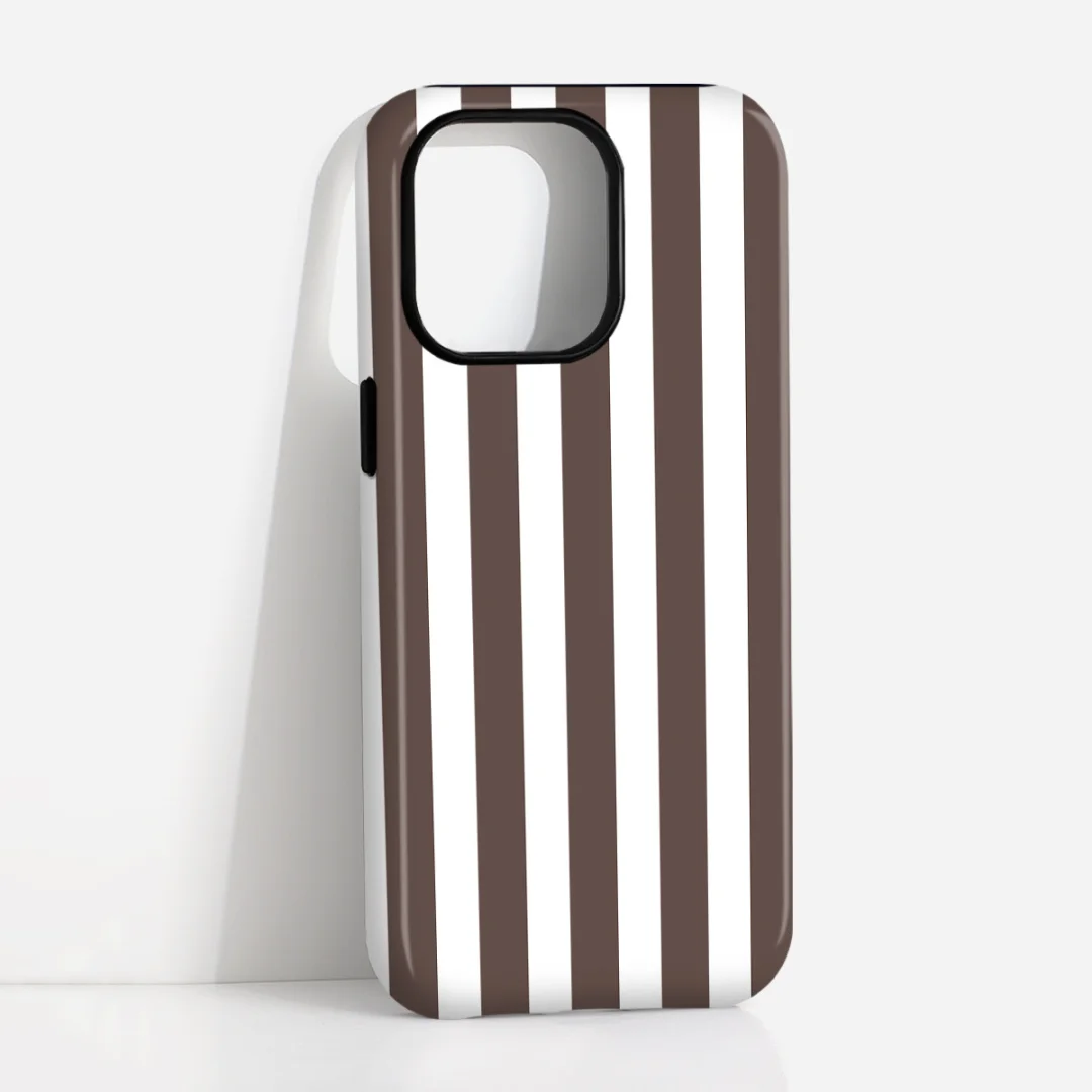 Retro Striped Dual-Layer Protective Case for iPhone 13