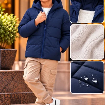 Boy's Sherpa Padding Jacket (Hoodie) — image 5