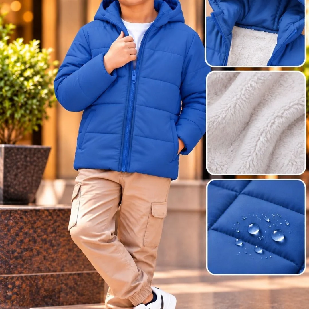 Boy's Sherpa Padding Jacket (Hoodie) — image 2