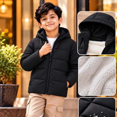 Boy's Sherpa Padding Jacket (Hoodie) — image 1