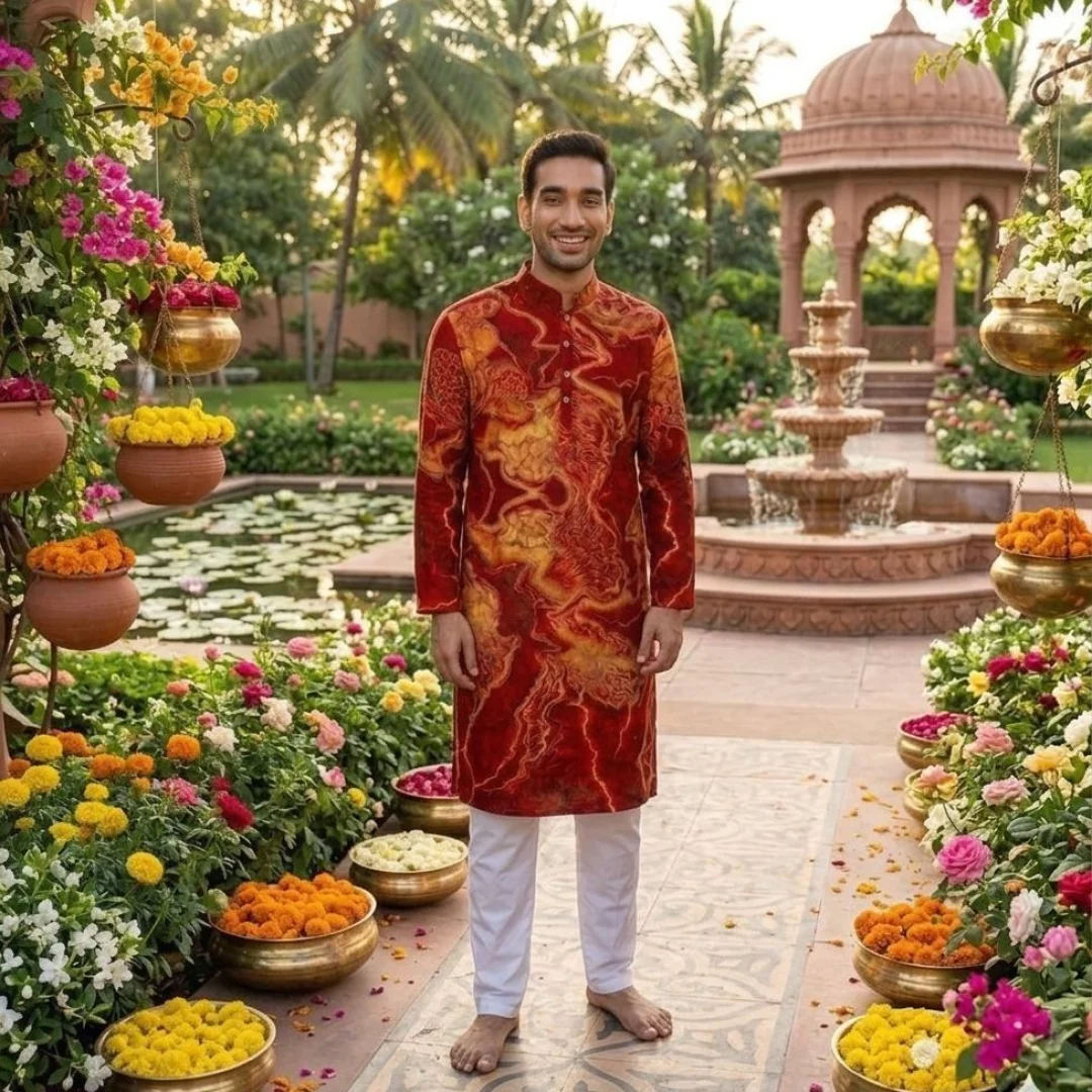 Premium Quality Panjabi Fabric with Matching Button — image 9
