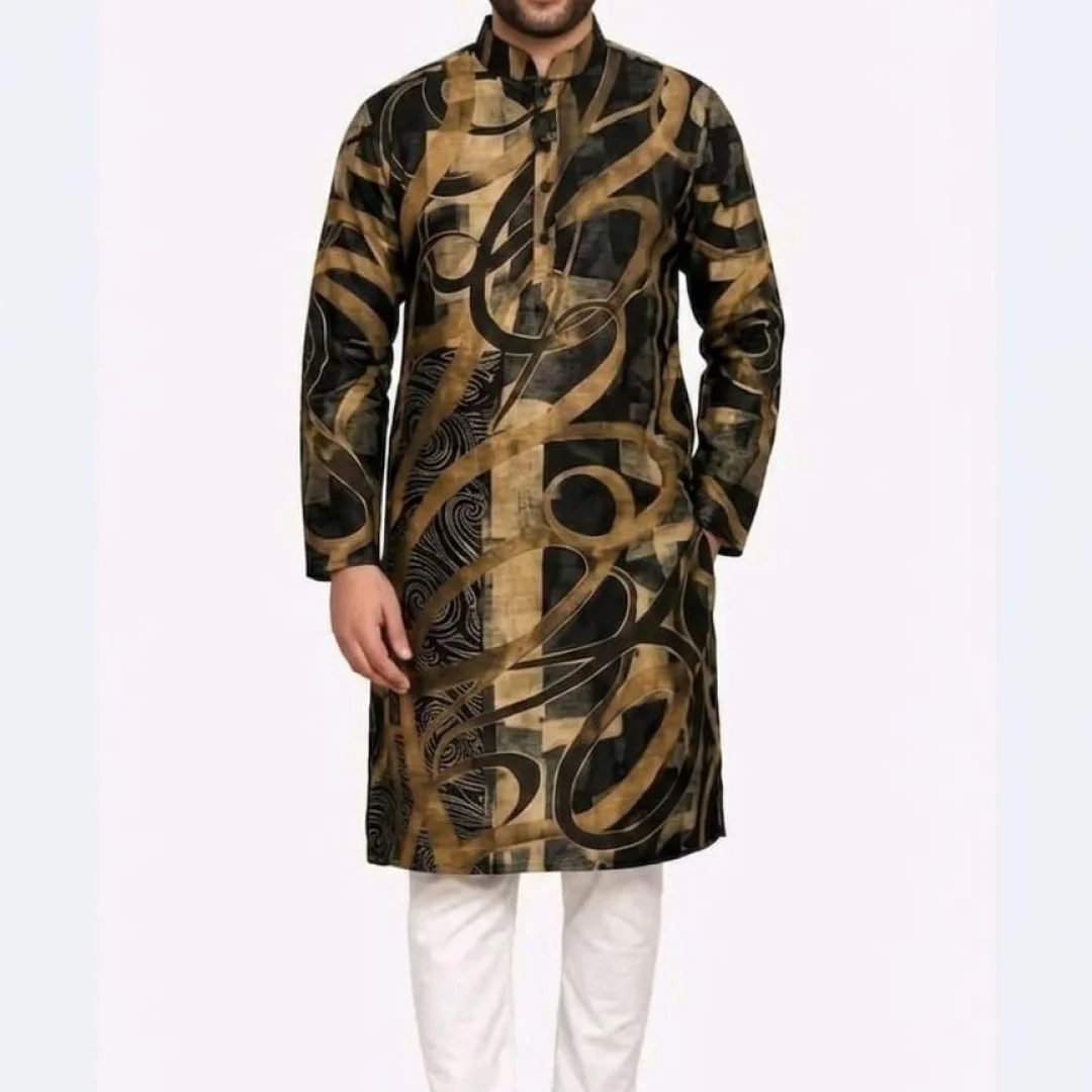 Premium Quality Panjabi Fabric with Matching Button — image 6