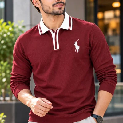Premium Embroidery Full Sleeve Polo Shirt — image 4