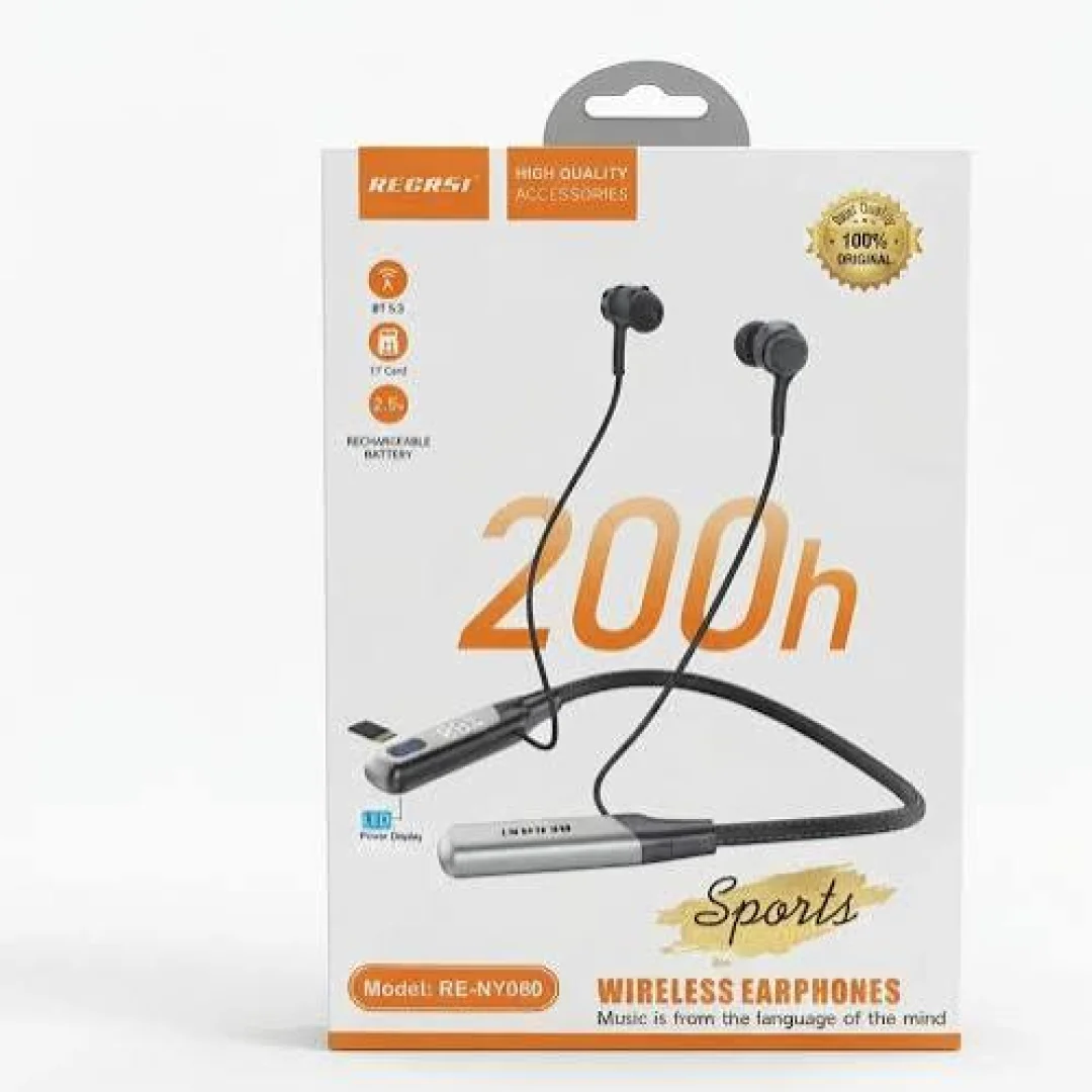 100% Original Recrsi RE-NY060 200 Hours Bluetooth Neckband