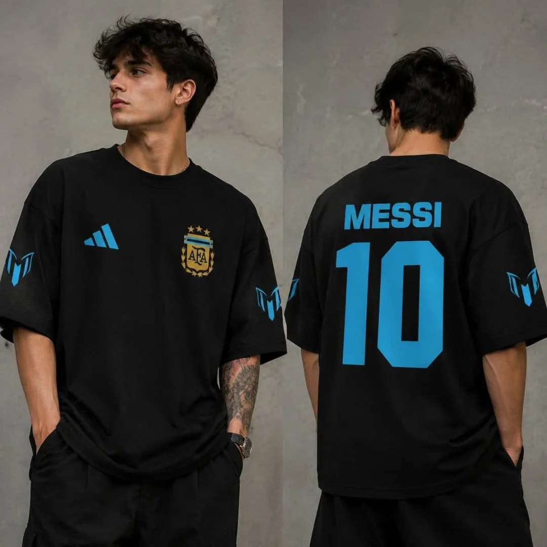 Premium Black T-Shirt (Messi)