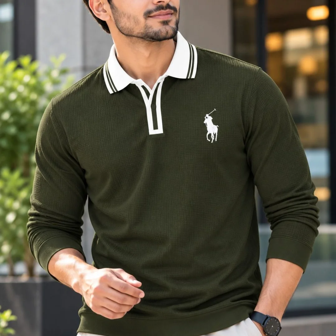 Premium Embroidery Full Sleeve Polo Shirt — ছবি 6