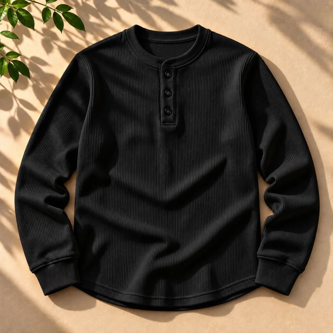 Stylish Placket Button Sweatshirt — ছবি 6