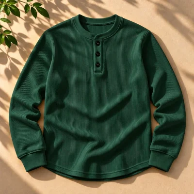 Stylish Placket Button Sweatshirt — ছবি 5