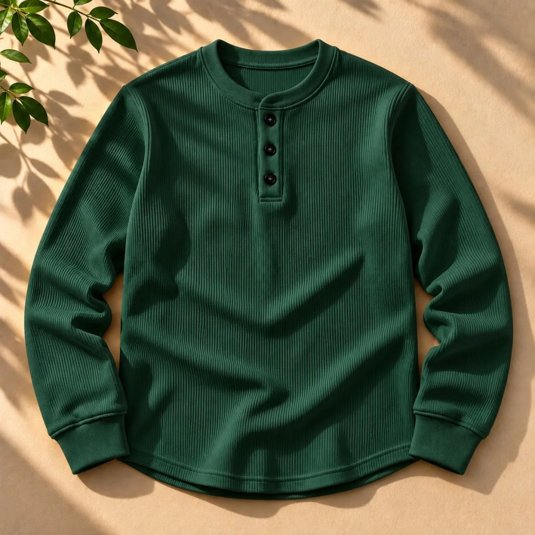 Stylish Placket Button Sweatshirt — ছবি 5