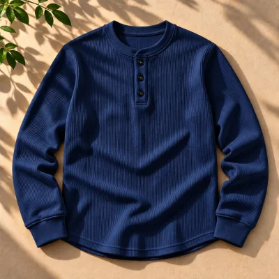 Stylish Placket Button Sweatshirt — ছবি 4