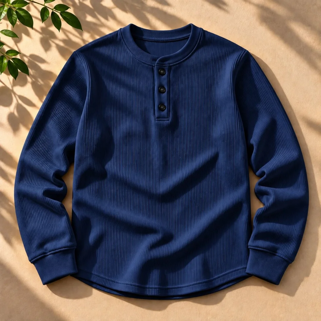 Stylish Placket Button Sweatshirt — ছবি 4