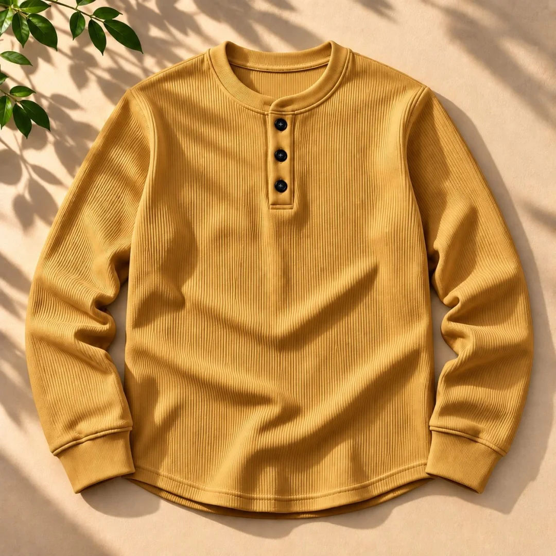 Stylish Placket Button Sweatshirt — ছবি 2