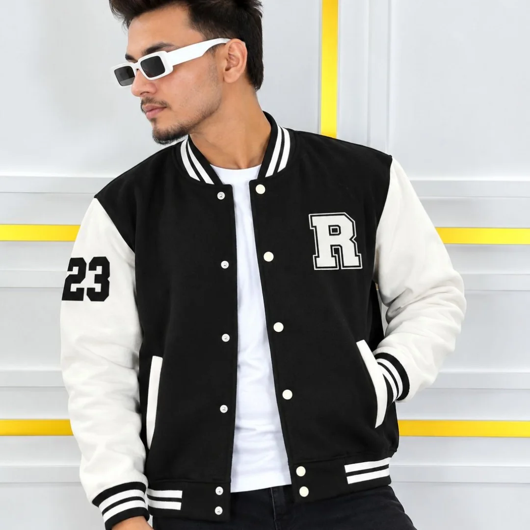 Stylish Cotton Varsity Jacket — image 5