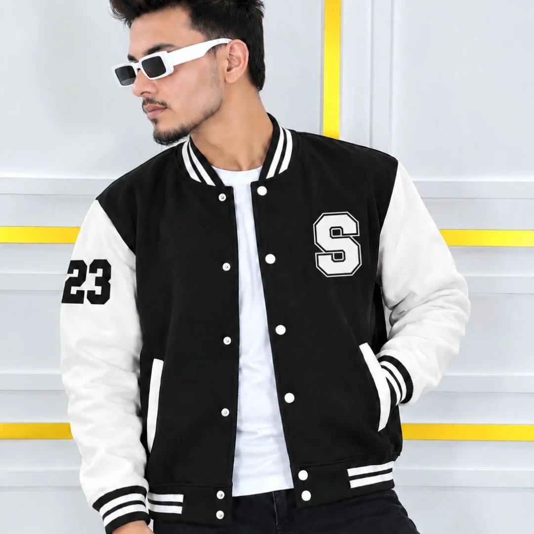 Stylish Cotton Varsity Jacket — image 4